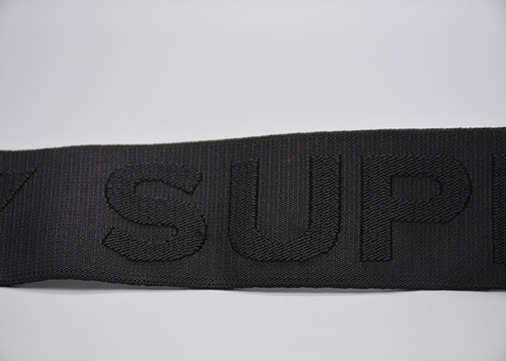 Giyim için SGS Özelleştirilmiş 35mm Siyah Jakarlı Elastik Bant