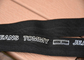Beyaz Kesilmiş Harfler Logo ile Basılmış 2cm Siyah Elastik Dokuma Askılar