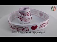 Daha Yakından Bakış: Giysi Pantolonu Baskılı Parlak TPU Logolu 30 mm Elastik Dokuma Bandı