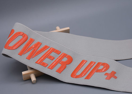 Giysiler için Parlak Silikon Logo 47mm Geniş Kaymaz Elastik Bant