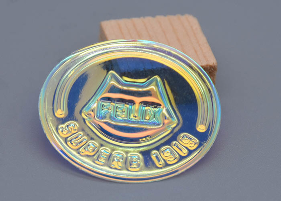 Şeffaf Gökkuşağı Giyim Yama Özel Kabartmalı 3D Logo PVC Film Malzemesi