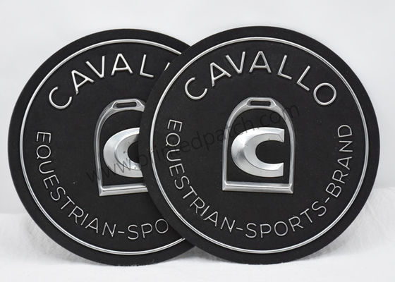 2mm Gümüş TPU Kabartmalı Yamalar OEKO Siyah 3D Süet Etiket